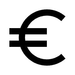 Euro Fill Icon from Outlined Fill - Streamline Material Set