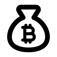 Money Bag Bitcoin Icon from Rounded Line - Streamline Material Set