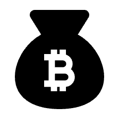 Money Bag Bitcoin Fill Icon from Outlined Fill - Material Pro Set