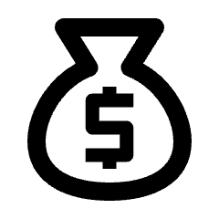 Money Bag Dollar Icon from Outlined Line - Streamline Material Set