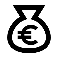 Money Bag Euro Icon from Sharp Line - Material Pro Set