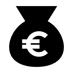 Money Bag Euro Fill Icon from Sharp Fill - Streamline Material Set