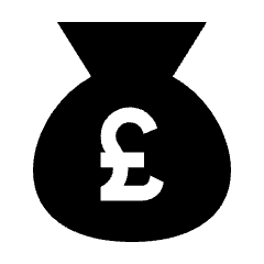 Money Bag Pound Fill Icon from Sharp Fill - Streamline Material Set