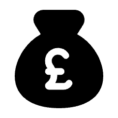 Money Bag Pound Fill Icon from Rounded Fill - Material Pro Set