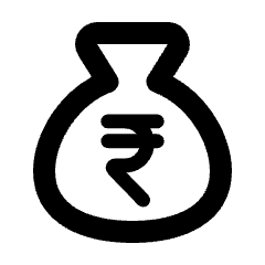 Money Bag Rupee Icon from Rounded Line - Streamline Material Set