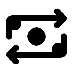 Money Exchange Icon from Rounded Line - Streamline Material Set