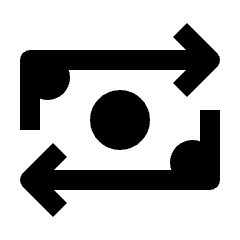 Money Exchange Icon from Outlined Line - Streamline Material Set
