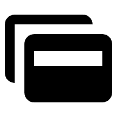 Multiple Credit Card Fill Icon from Rounded Fill - Material Pro Set