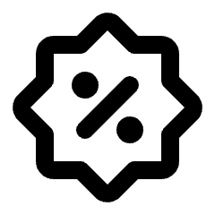 Percent Badge Icon from Rounded Line - Streamline Material Set