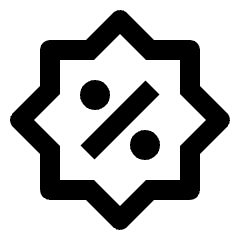 Percent Badge Icon from Outlined Line - Streamline Material Set