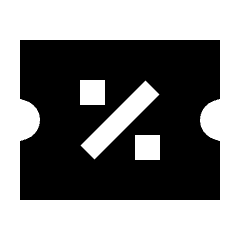 Percent Coupon Fill Icon from Sharp Fill - Streamline Material Set