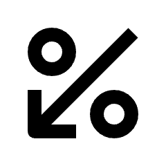 Percent Decrease Icon from Outlined Line - Material Pro Set