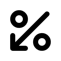 Percent Decrease Icon from Rounded Line - Streamline Material Set