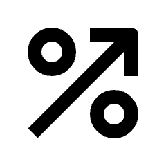 Percent Increase Icon from Outlined Line - Streamline Material Set