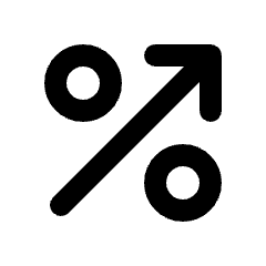 Percent Increase Fill Icon from Rounded Fill - Material Pro Set