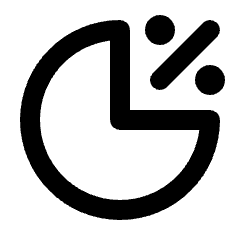 Pie Chart Percent Icon from Rounded Line - Streamline Material Set