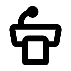 Podium Icon from Rounded Line - Streamline Material Set