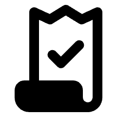 Receipt Long Check Fill Icon from Rounded Fill - Material Pro Set