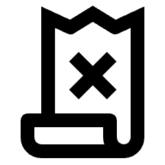 Receipt Long Deny Icon from Outlined Line - Streamline Material Set