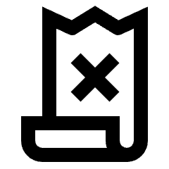 Receipt Long Deny Icon from Sharp Line - Streamline Material Set