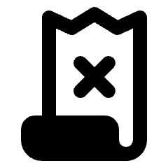 Receipt Long Deny Fill Icon from Rounded Fill - Streamline Material Set