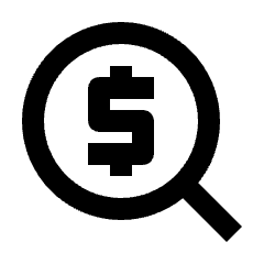 Search Dollar Icon from Outlined Line - Streamline Material Set