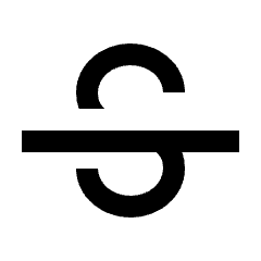 Strikethrough S Fill Icon from Sharp Fill - Streamline Material Set