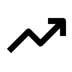 Trending Up Fill Icon from Outlined Fill - Streamline Material Set