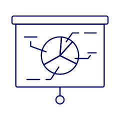 Projector Pie Chart Illustration from UX Line Set