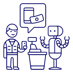 Cashier Robot 1 Illustration from UX Line Set