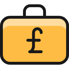 Cash Briefcase Pound Icon from Ultimate Colors Set