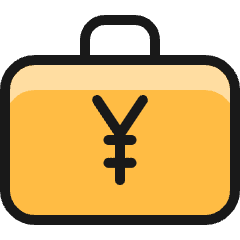 Cash Briefcase Yen Yuan Icon from Ultimate Colors Set