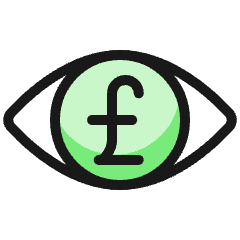 Cash Eye Pound Icon from Ultimate Colors Set