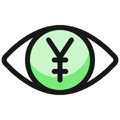 Cash Eye Yen Yuan Icon from Ultimate Colors Set