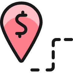 Cash Map Directions Icon from Ultimate Colors Set