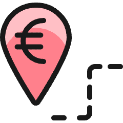 Cash Map Directions Euro Icon from Ultimate Colors Set