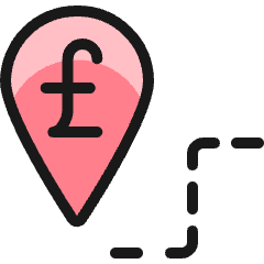 Cash Map Directions Pound Icon from Ultimate Colors Set