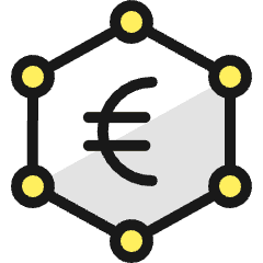 Cash Molecule Euro Icon from Ultimate Colors Set