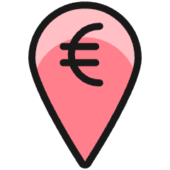 Cash Pin Euro Icon from Ultimate Colors Set