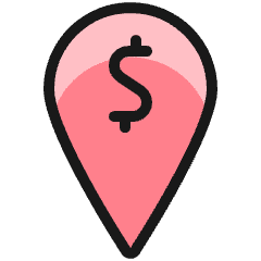 Cash Pin Icon from Ultimate Colors Set
