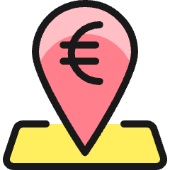 Cash Pin Map Euro Icon from Ultimate Colors Set