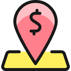 Cash Pin Map Icon from Ultimate Colors Set