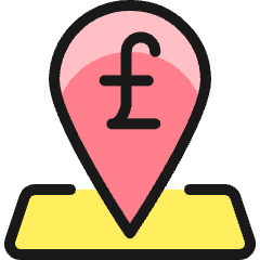 Cash Pin Map Pound Icon from Ultimate Colors Set