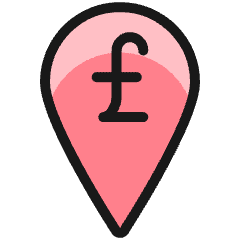 Cash Pin Pound Icon from Ultimate Colors Set