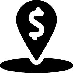 Cash Pin Radius Icon from Ultimate Bold Set