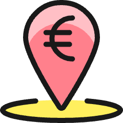 Cash Pin Radius Euro Icon from Ultimate Colors Set