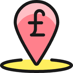 Cash Pin Radius Pound Icon from Ultimate Colors Set