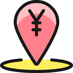 Cash Pin Radius Yen Yuan Icon from Ultimate Colors Set