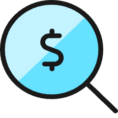 Cash Search Icon from Ultimate Colors Set