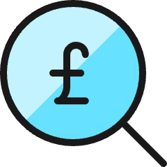 Cash Search Pound Icon from Ultimate Colors Set